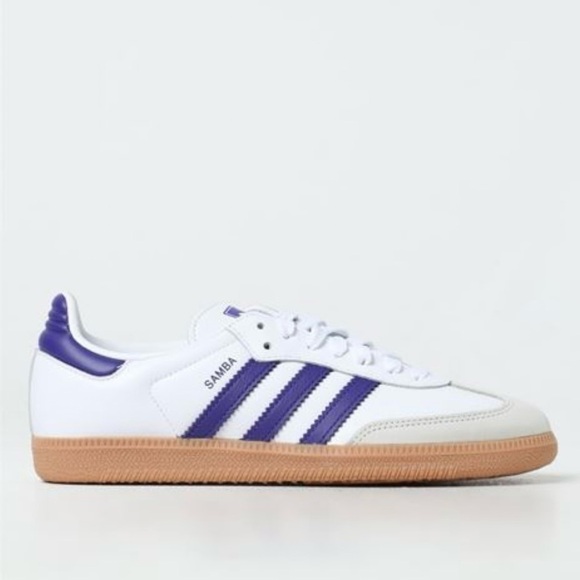 Adidas Samba OG White and Purple with Gum Sole size 5 NWT - Picture 1 of 11